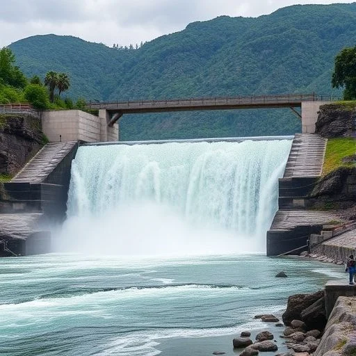 Futuristic Hydroelectric Dam